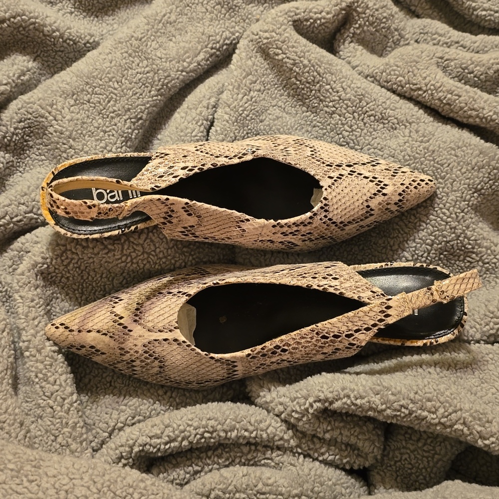 bar lll  "faux"  snake skin slingback 3 inch heel